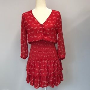 Paul & Joe sister red ruffle sexy dress
